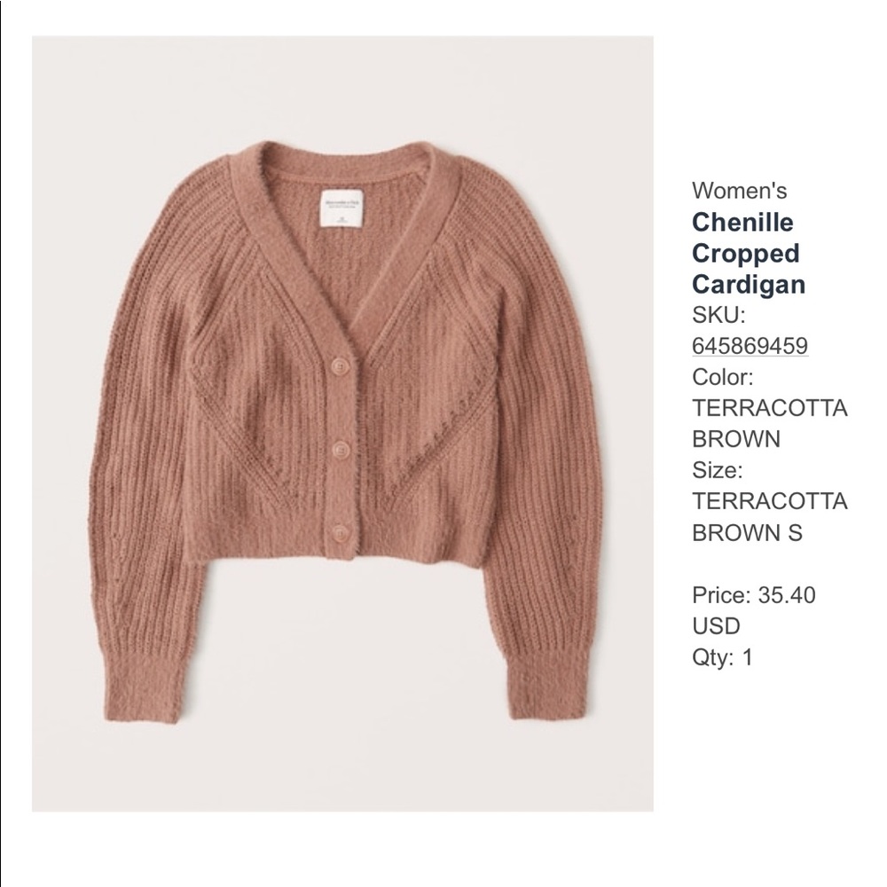 Abercrombie and Fitch Chenille Cropped Cardigan